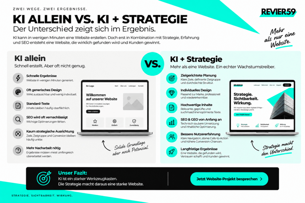 KI allein vs. KI mit Strategie